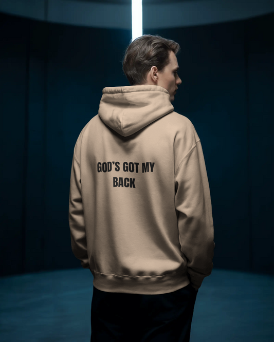 God's Got My Back - Beige | Minimal Christian Streetwear