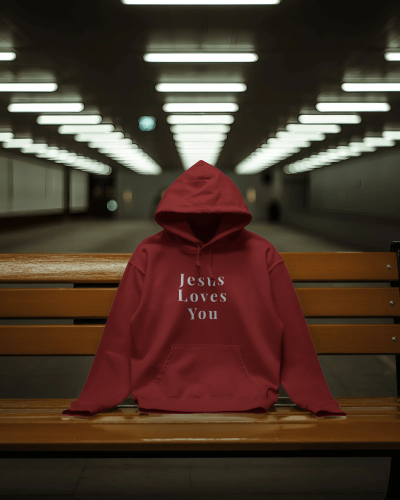 Jesus Loves You Hoodie – Red | Bold Christian Streetwear