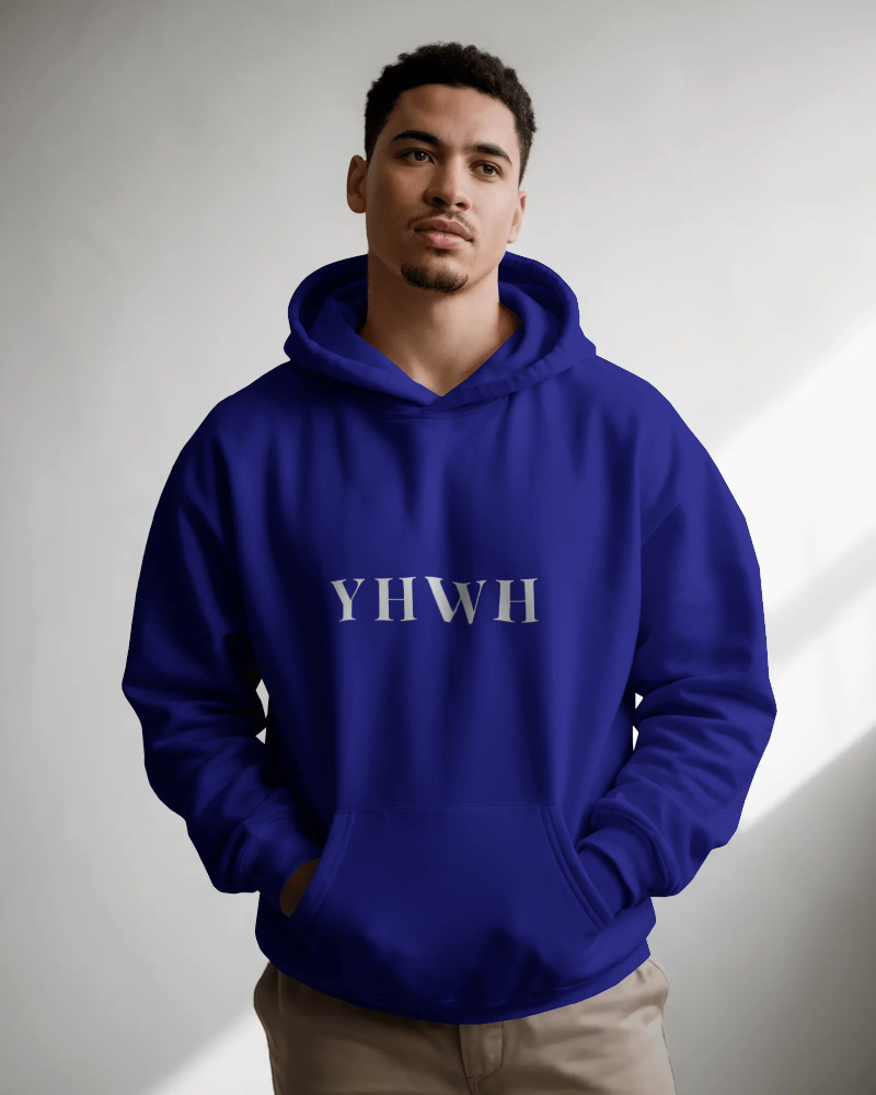 YHWH Hoodie – Navy Blue | Minimal Christian Streetwear