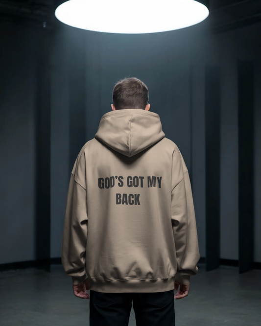 God's Got My Back - Beige | Minimal Christian Streetwear