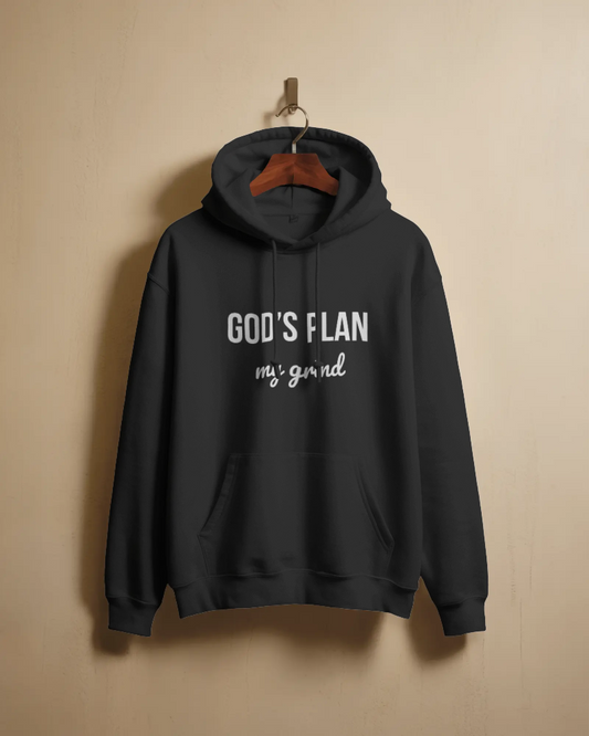 God’s Plan. My Grind. Hoodie – Black | Faith & Hustle Streetwear
