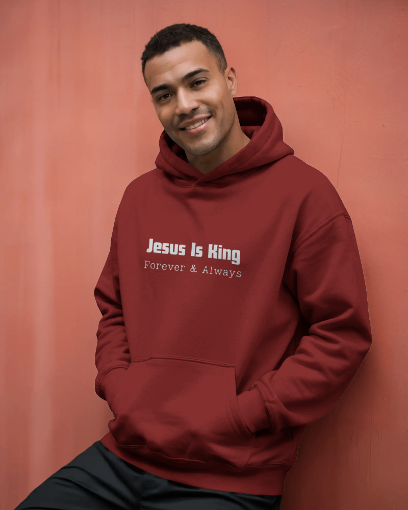 Jesus is King - Bold Red | Minimal Christian Hoodie