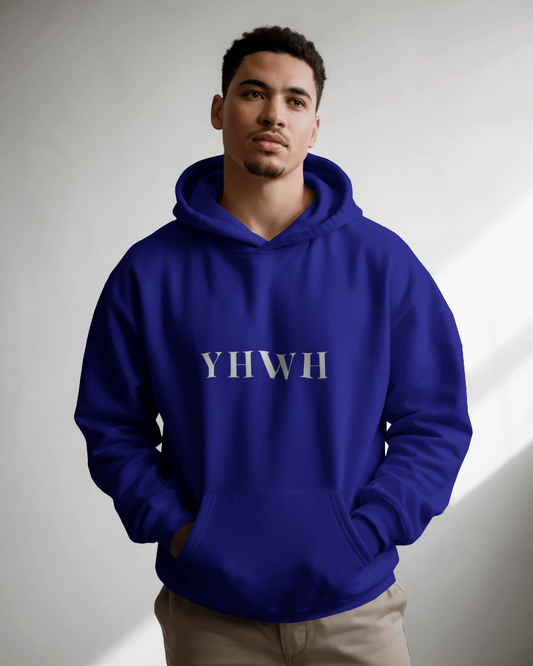 YHWH Hoodie – Navy Blue | Minimal Christian Streetwear
