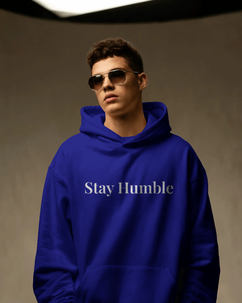 Stay Humble. Hustle Holy. Hoodie – Navy Blue | Christian Motivational Streetwear