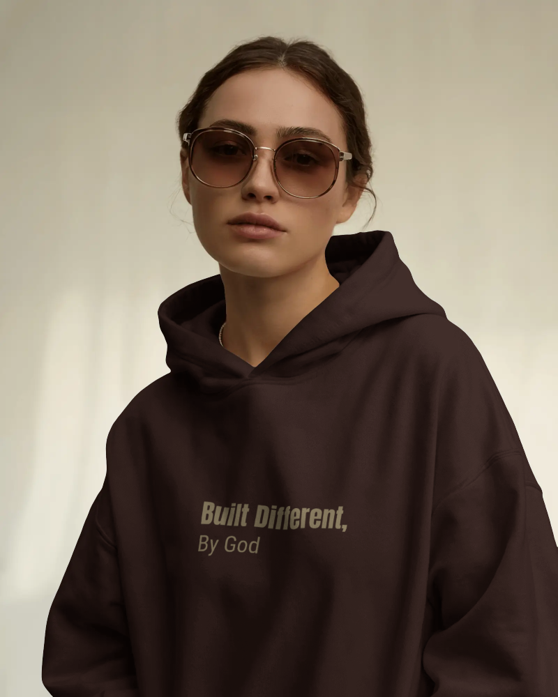 Built Different. By God. Hoodie – Choco Brown | Christian Streetwear Essentials