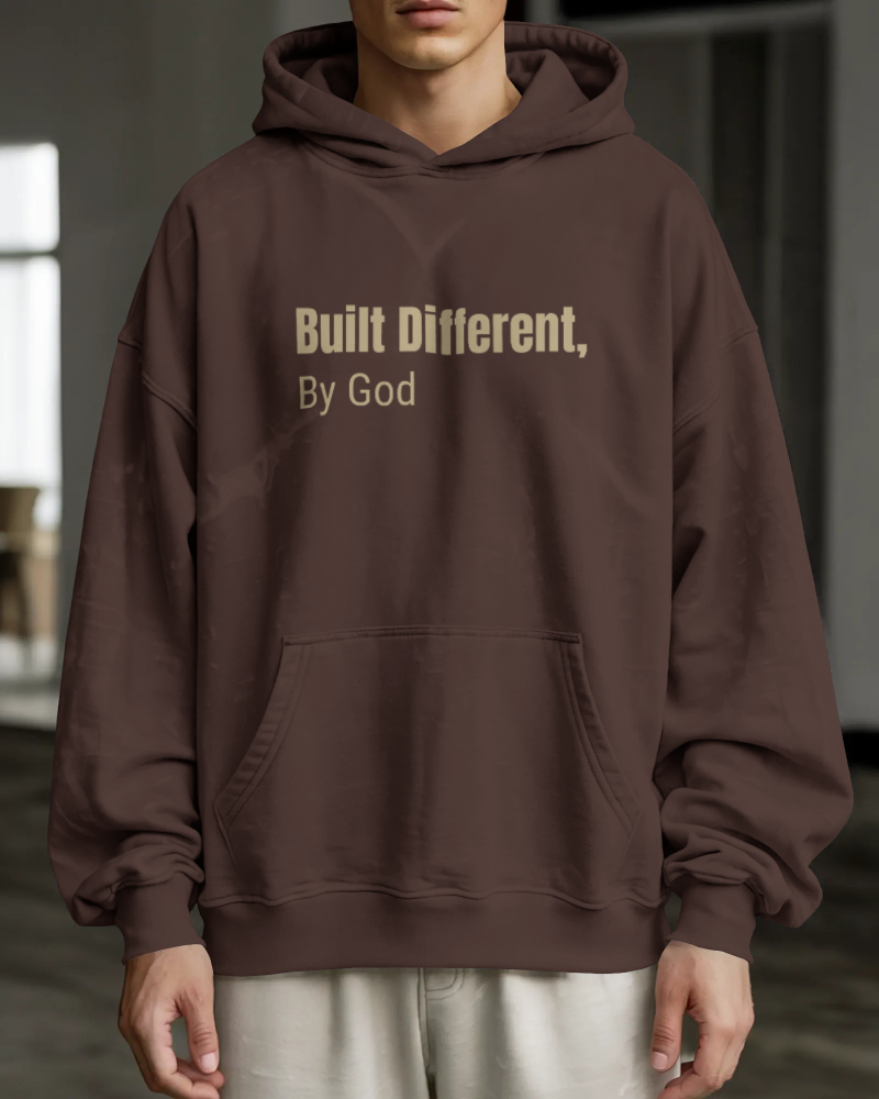 Built Different. By God. Hoodie – Choco Brown | Christian Streetwear Essentials
