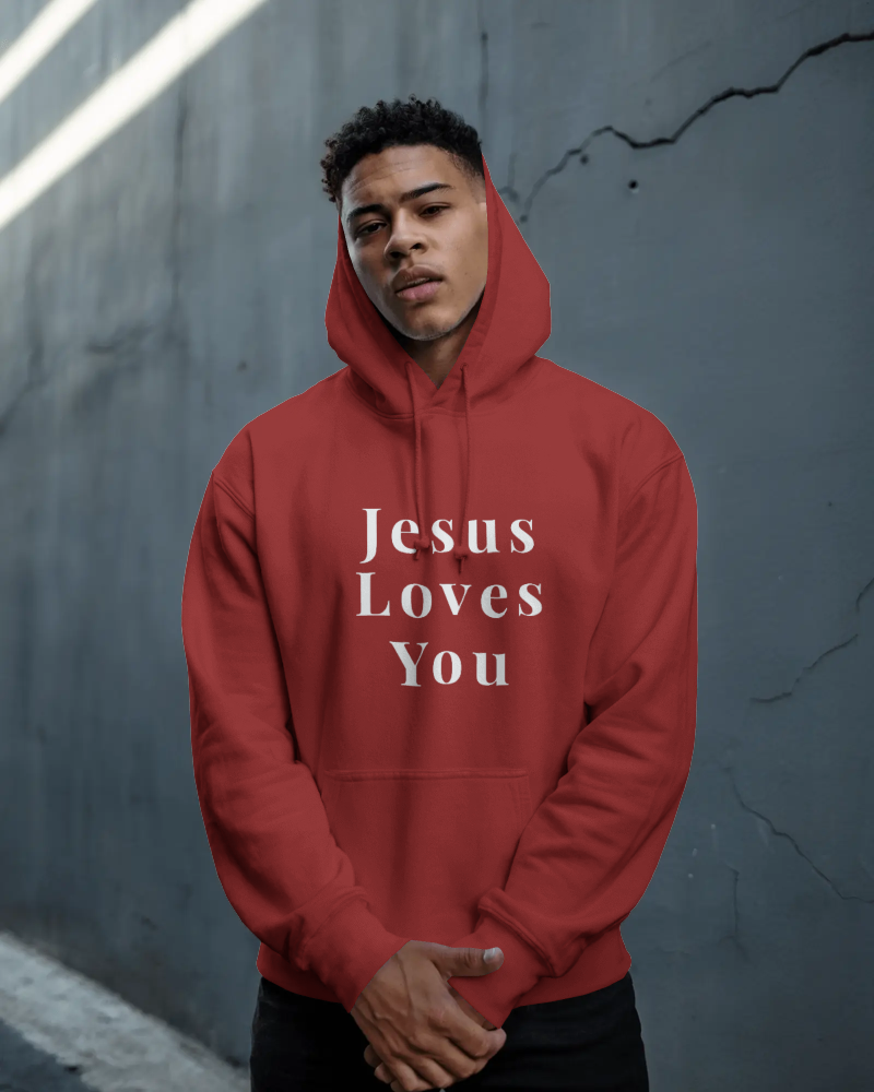 Jesus Loves You Hoodie – Red | Bold Christian Streetwear